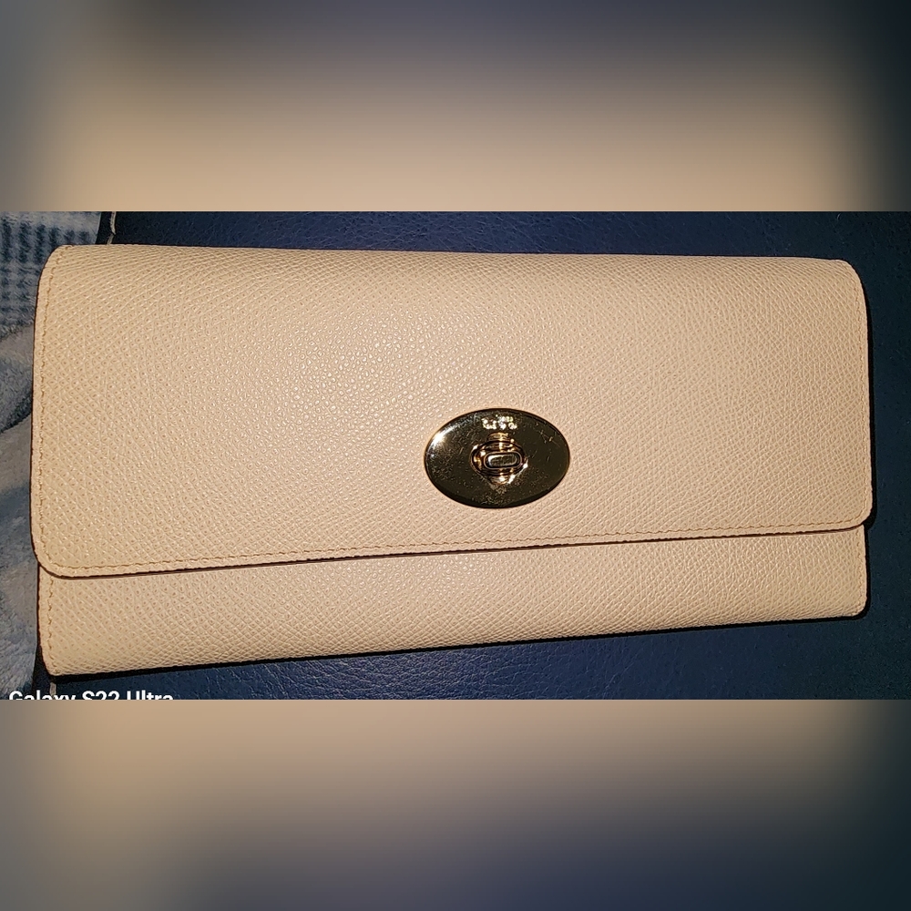 Coach Saffiano Slim Turnklock Pink Colorblock